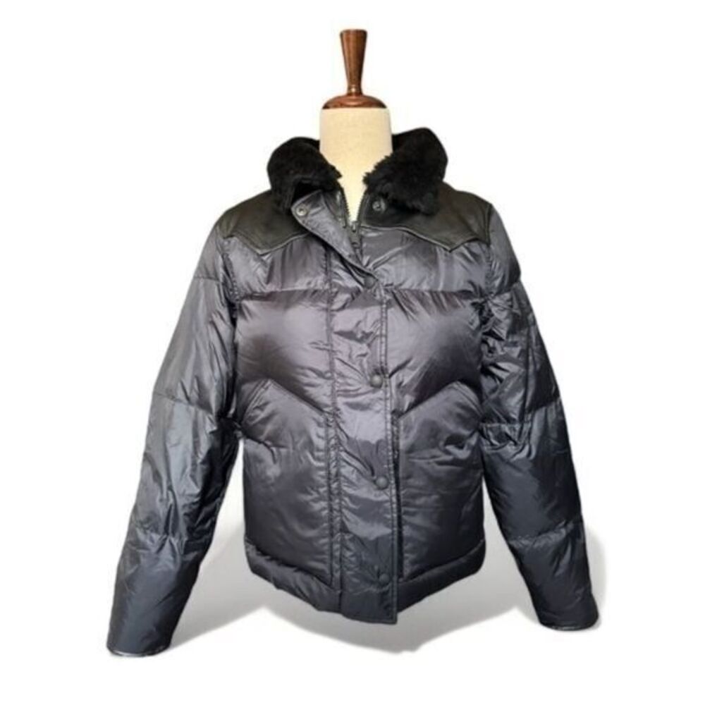 Penfield Yukon Puffer Jacket Black Shearling Collar NWT XS